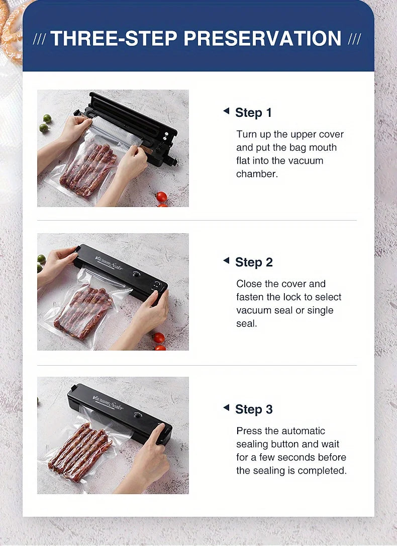 Máquina Seladora a Vácuo: Sistema Automático (Incluso 10 Sacos)