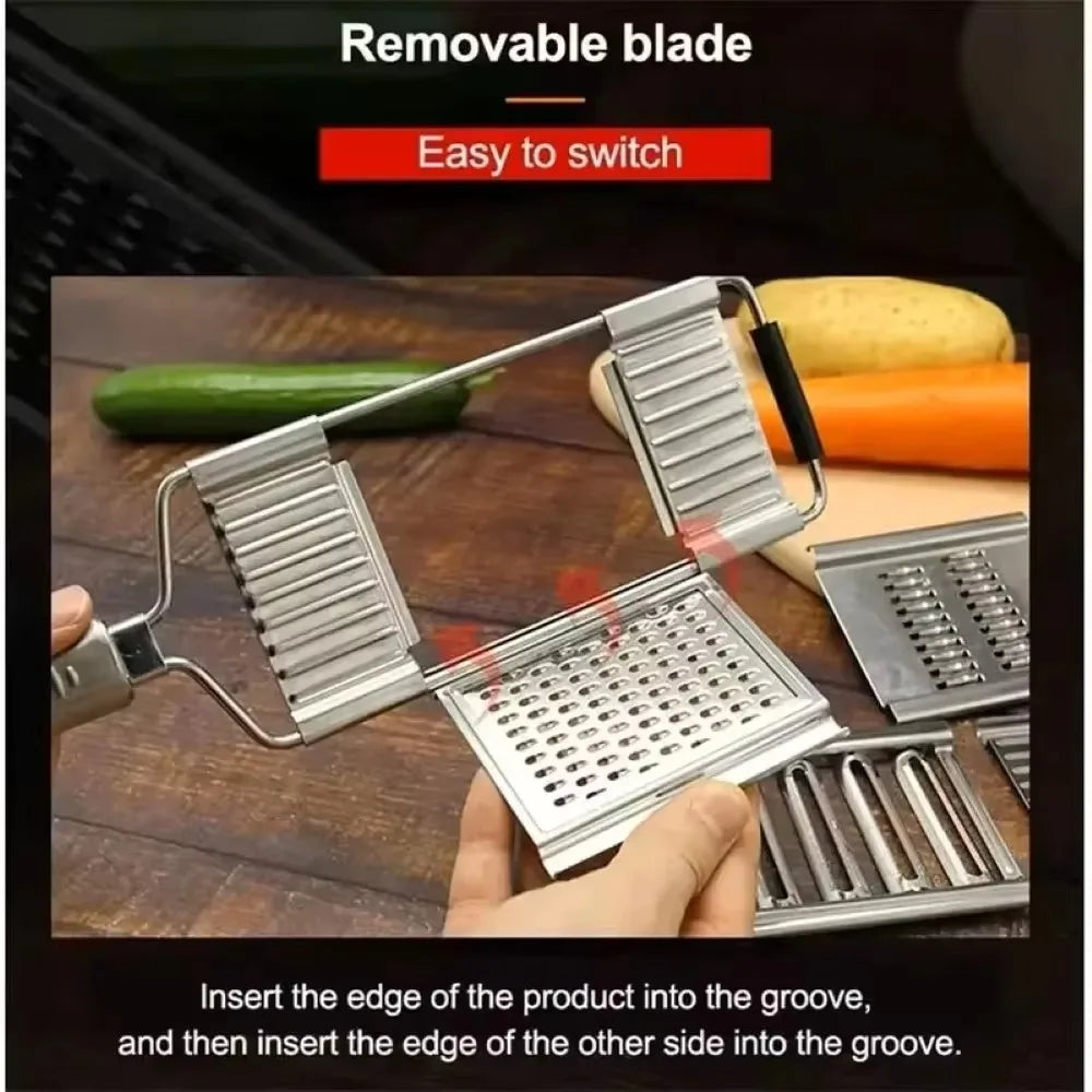 Fatiador de Legumes 4 em 1: Ralador e Descascador Multiuso (Aço Inox)