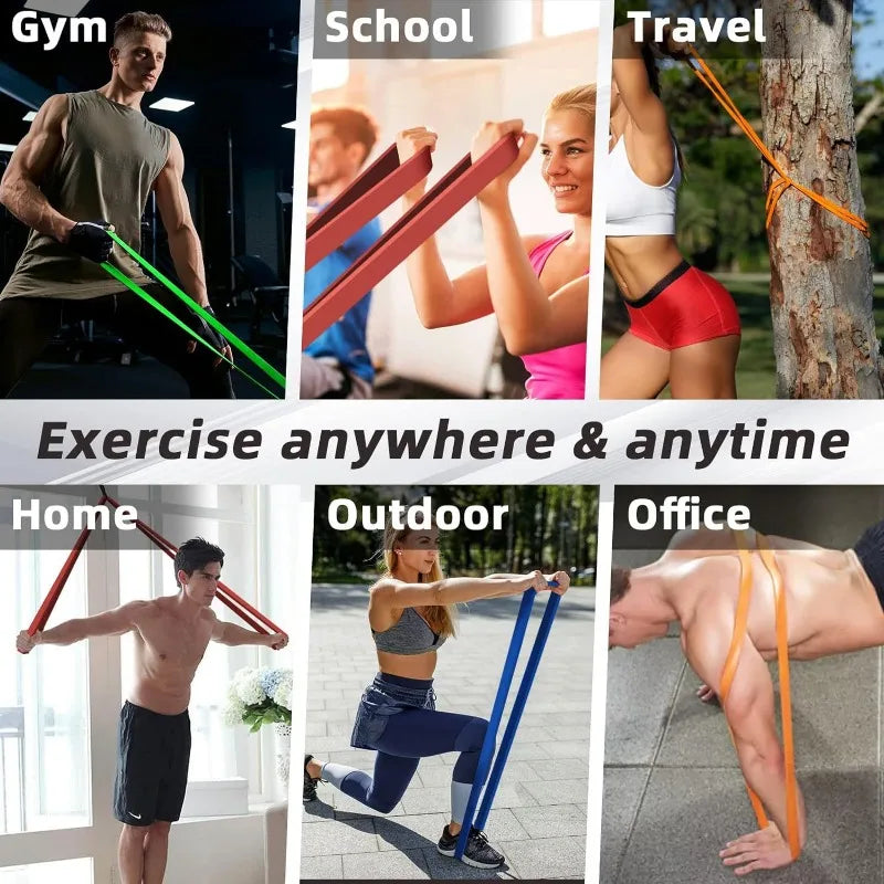 Kit Elásticos de Resistência 5-140lbs para Treino Funcional e Agilidade