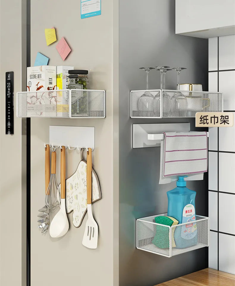 Cesta Organizadora Magnética para Lateral de Geladeira