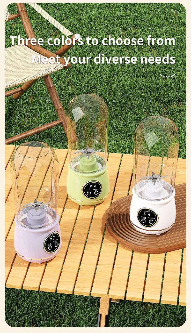 Liquidificador Portátil USB Recarregável 500ml: 3 Níveis de Potência