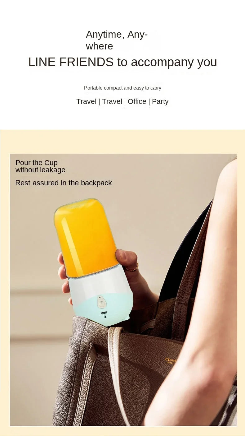 Mini Liquidificador Portátil 400ml: Recarregável USB para Smoothies e Shakes