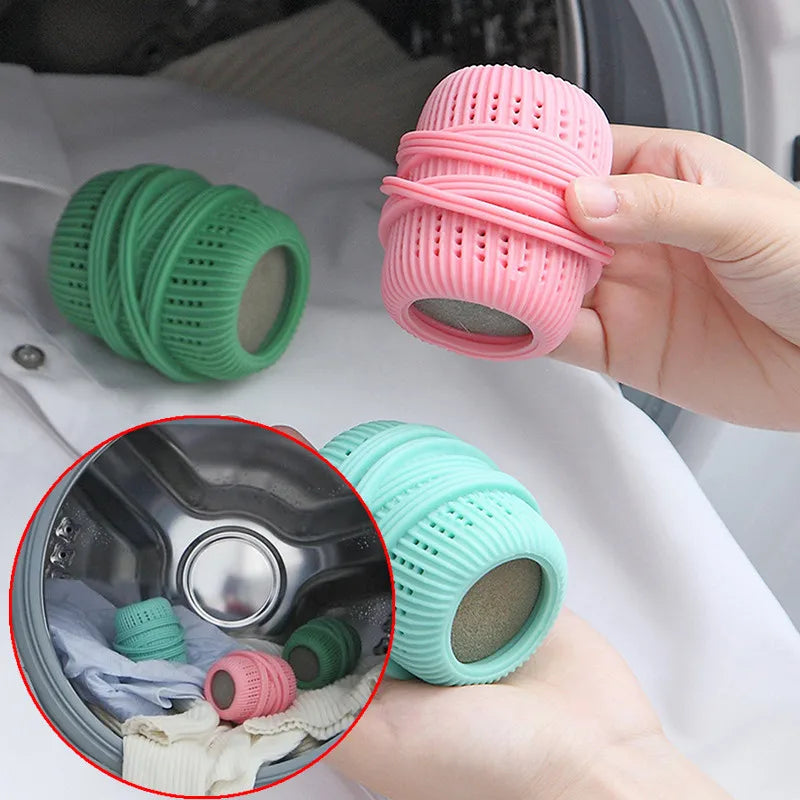 Bola de Lavar Roupa Reutilizável (Anti-Emaranhado e Limpeza)