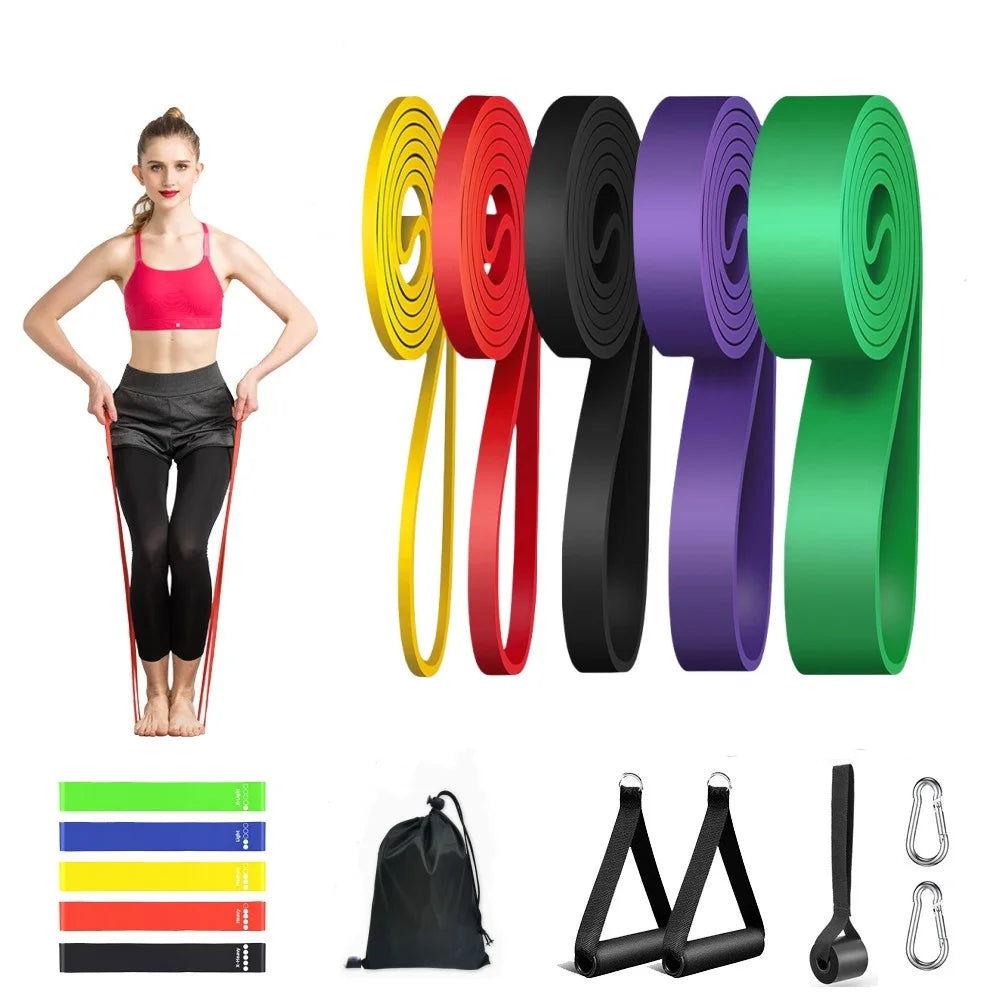 Kit Elásticos de Resistência 5-140lbs para Treino Funcional e Agilidade
