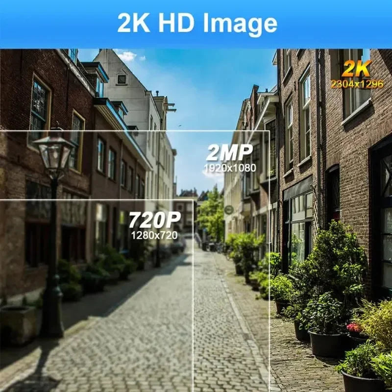 Câmera de Segurança Externa Sem Fio 2K com Bateria com Oção de Painel Solar