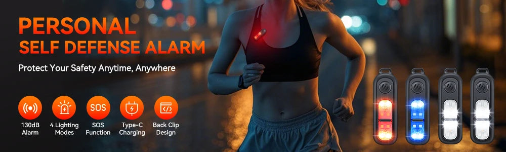 Alarme Pessoal de Defesa Awapow 130dB Recarregável com LED