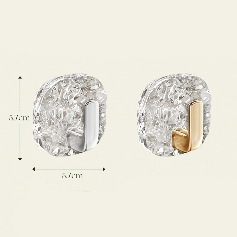 Kit com 4 Ganchos Adesivos Transparentes de Alta Fixação