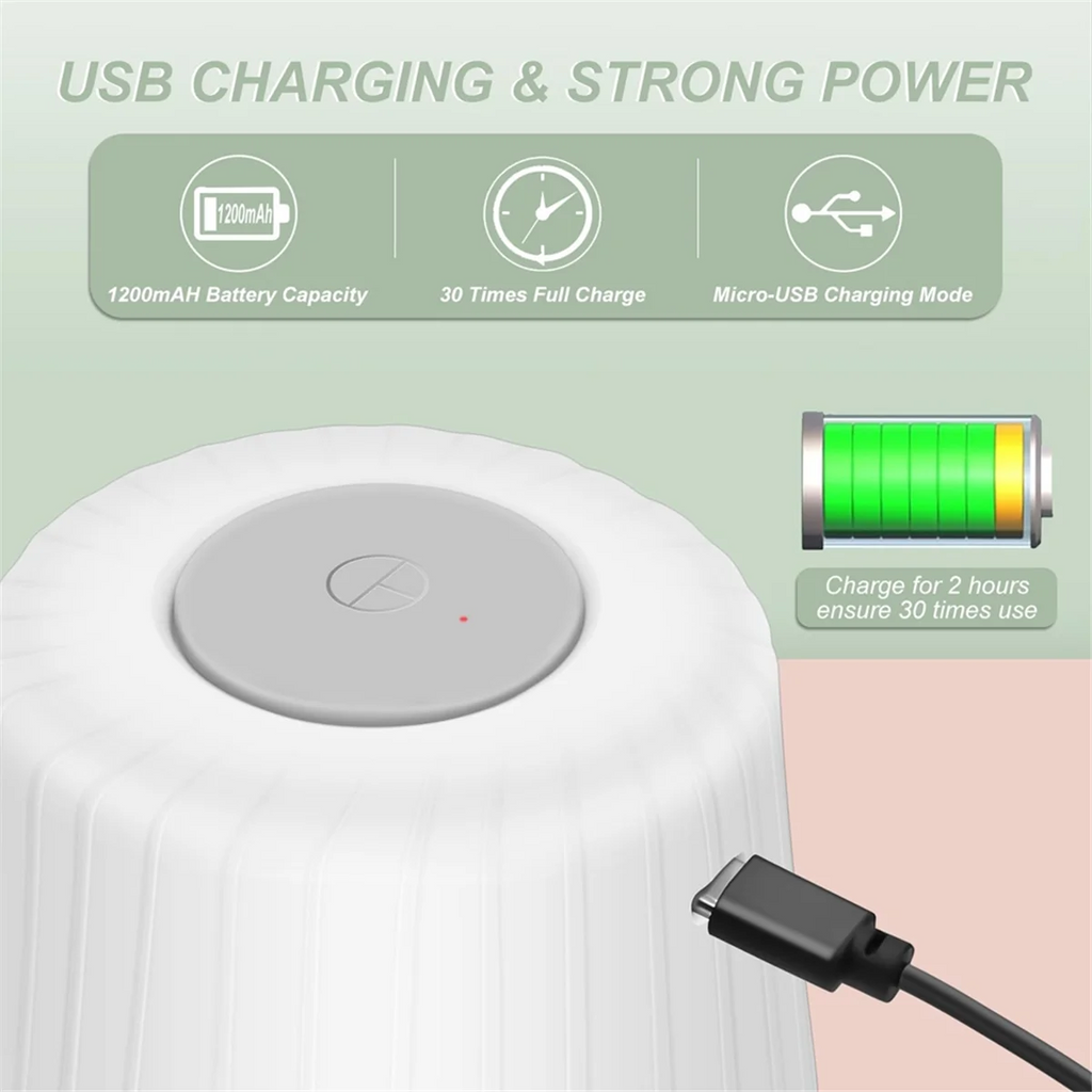 Processador de Alimentos Portátil 400ml: Sem Fio com 6 Lâminas