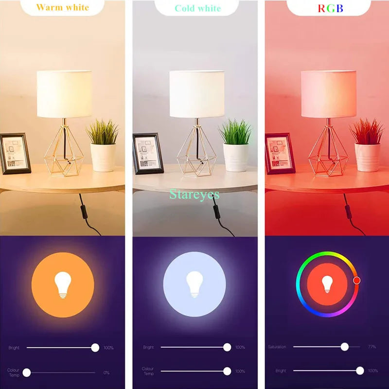 Lâmpada LED Inteligente Wifi/Zigbee RGB + CCT (E27, E14 ou GU10)