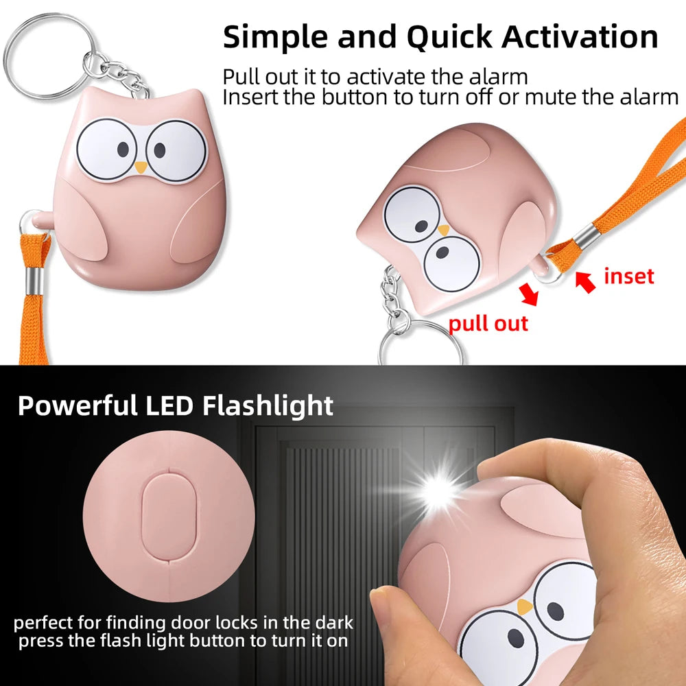 Alarme Pessoal de Segurança 130dB com Luz LED Estroboscópica