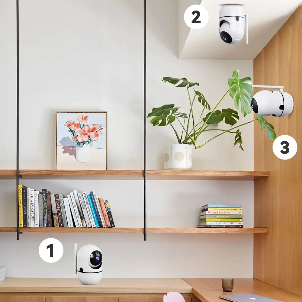 Câmera de Segurança Wifi 360° 2K com Rastreamento Automático