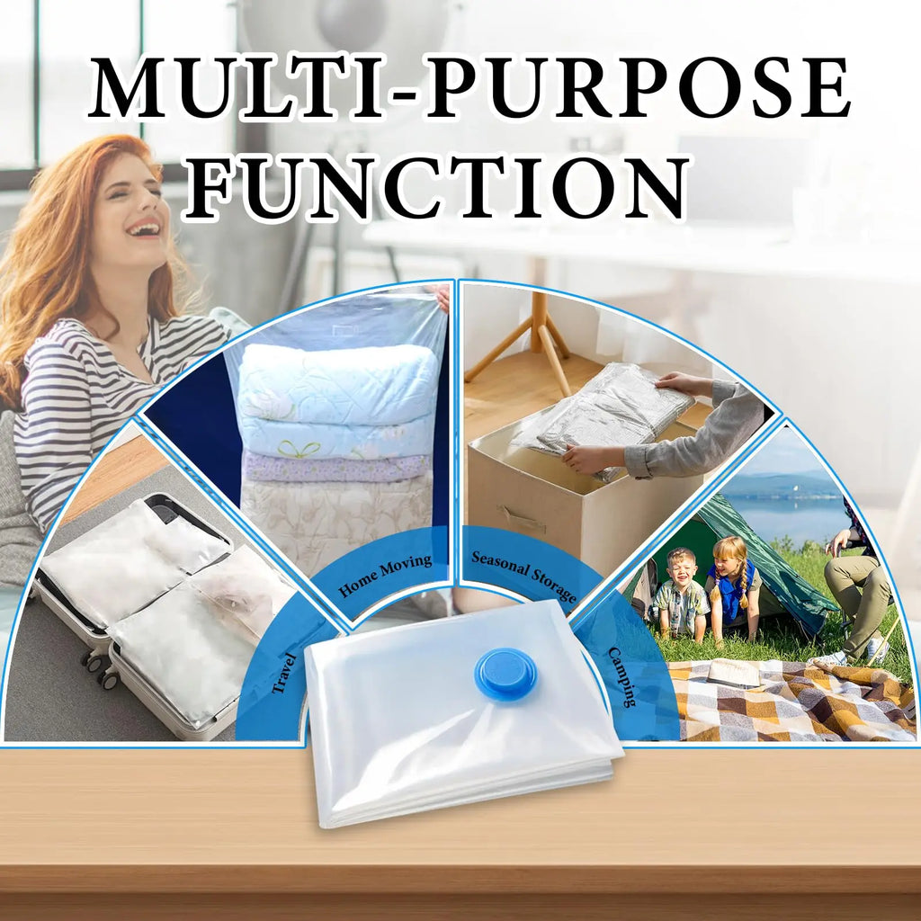 Kit 5 Sacos a Vácuo Organizadores: Economize 80% de Espaço