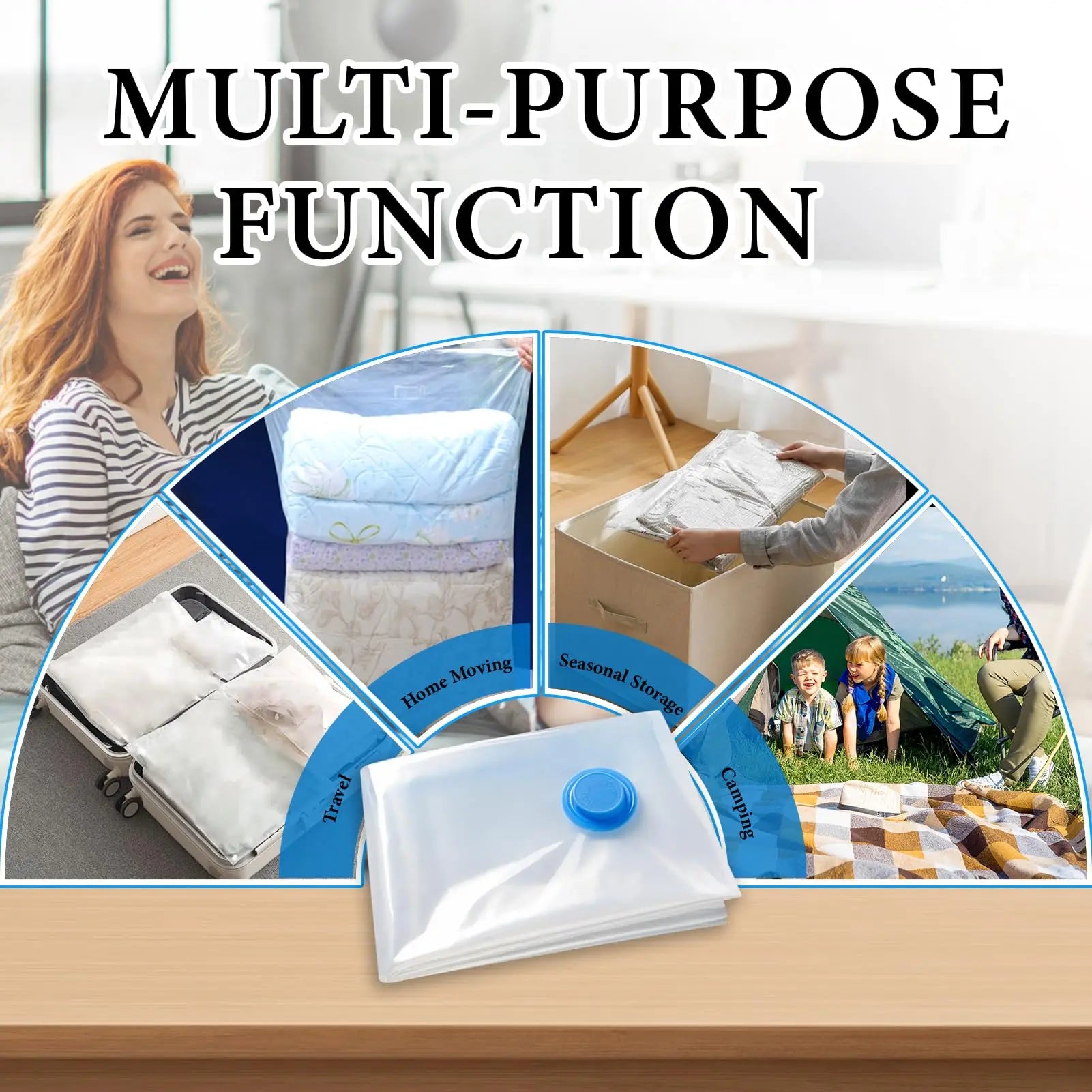 Kit 5 Sacos a Vácuo Organizadores: Economize 80% de Espaço