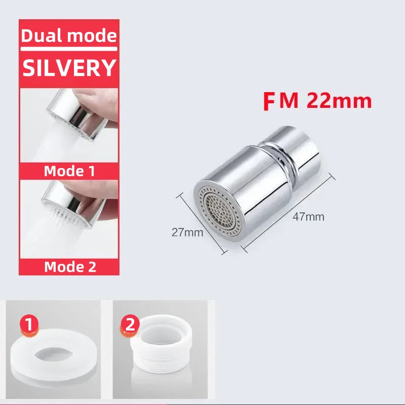 Bico Aerador de Torneira Giratório 360° com 2 Modos de Jato