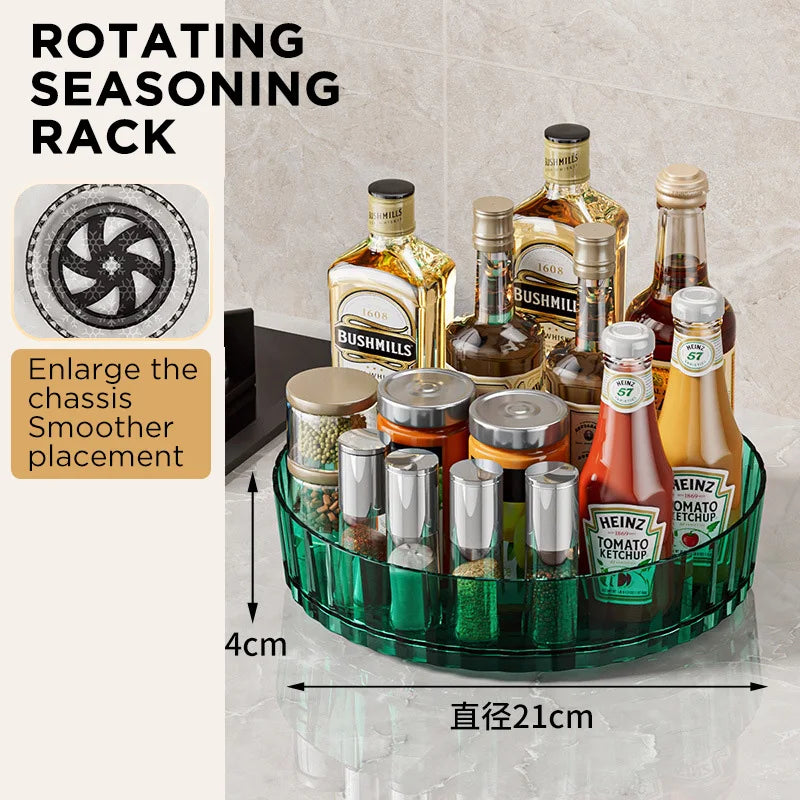 Organizador Giratório 360°: Organizador de Especiarias Antiderrapante