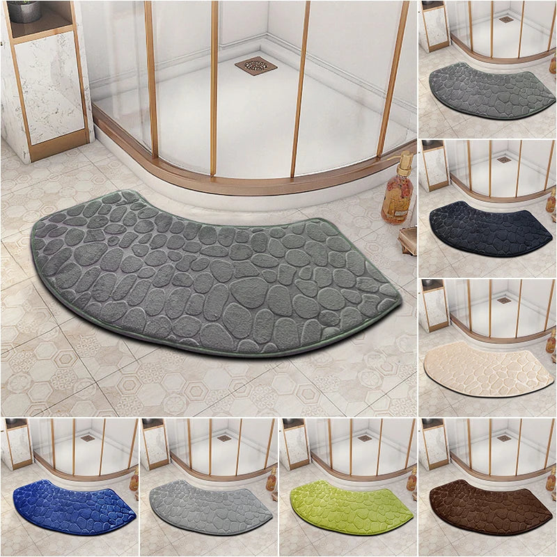 Tapete de Banheiro 3D Antiderrapante (Relevo de Pedras)
