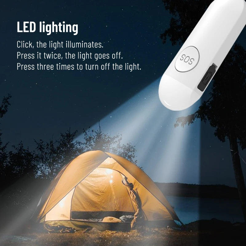 Chaveiro Alarme SOS Recarregável: Sirene 130dB e Luz LED