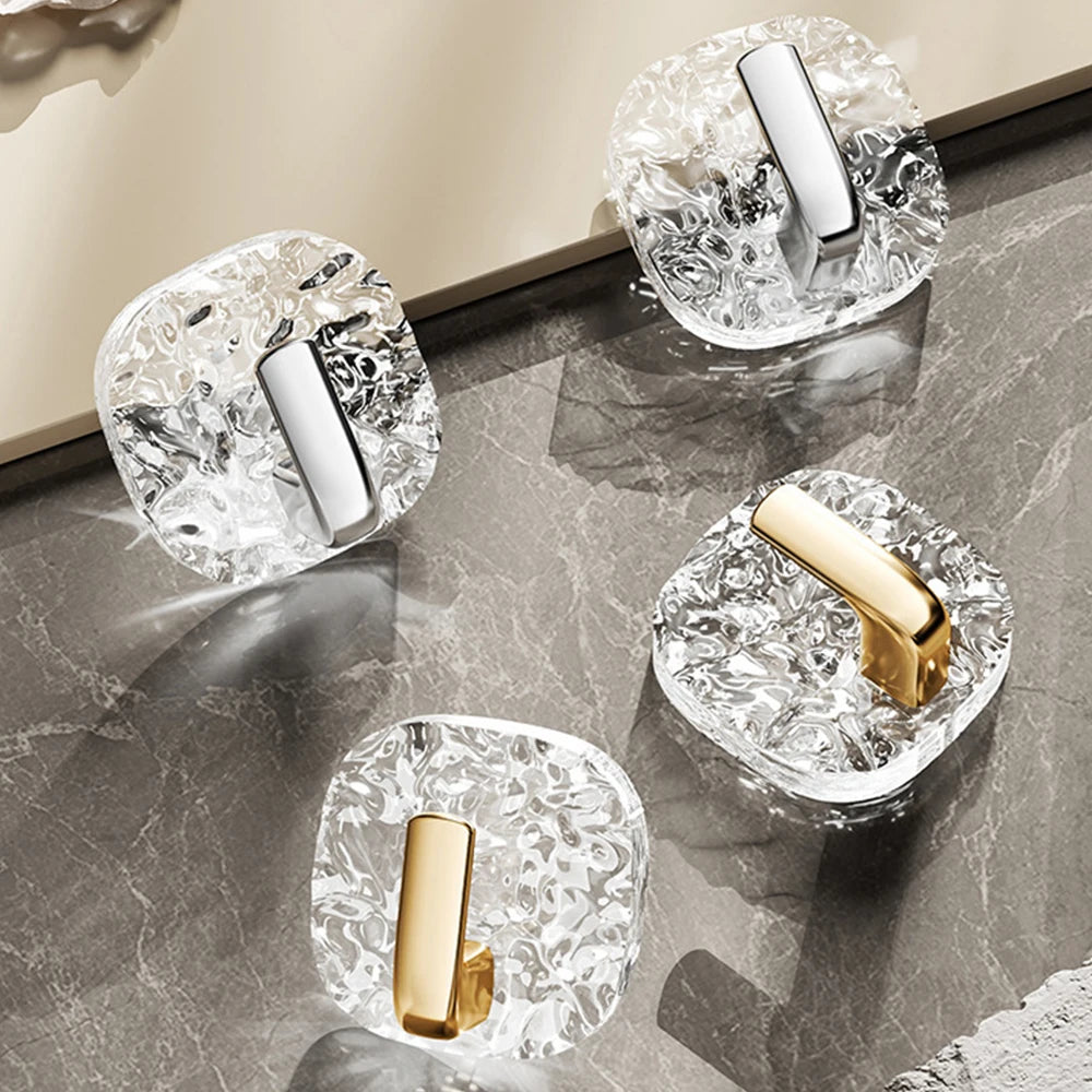 Kit com 4 Ganchos Adesivos Transparentes de Alta Fixação