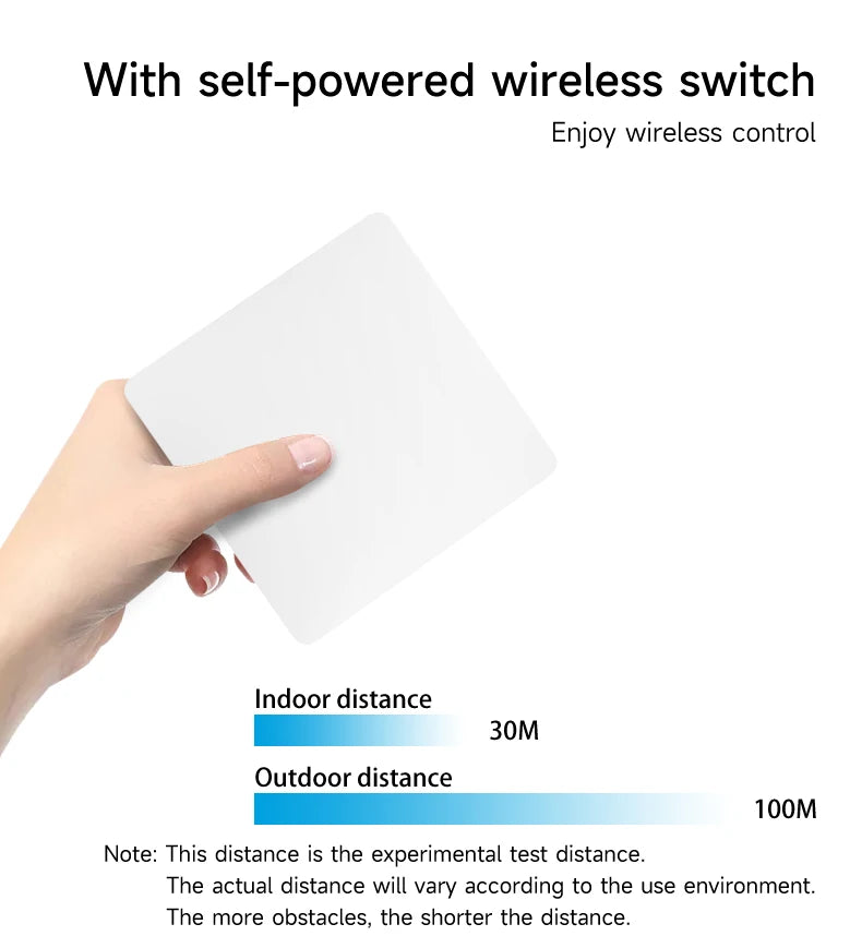 Interruptor de Parede Sem Fio RF433 com Receptor Wifi (App Tuya/Smart Life)