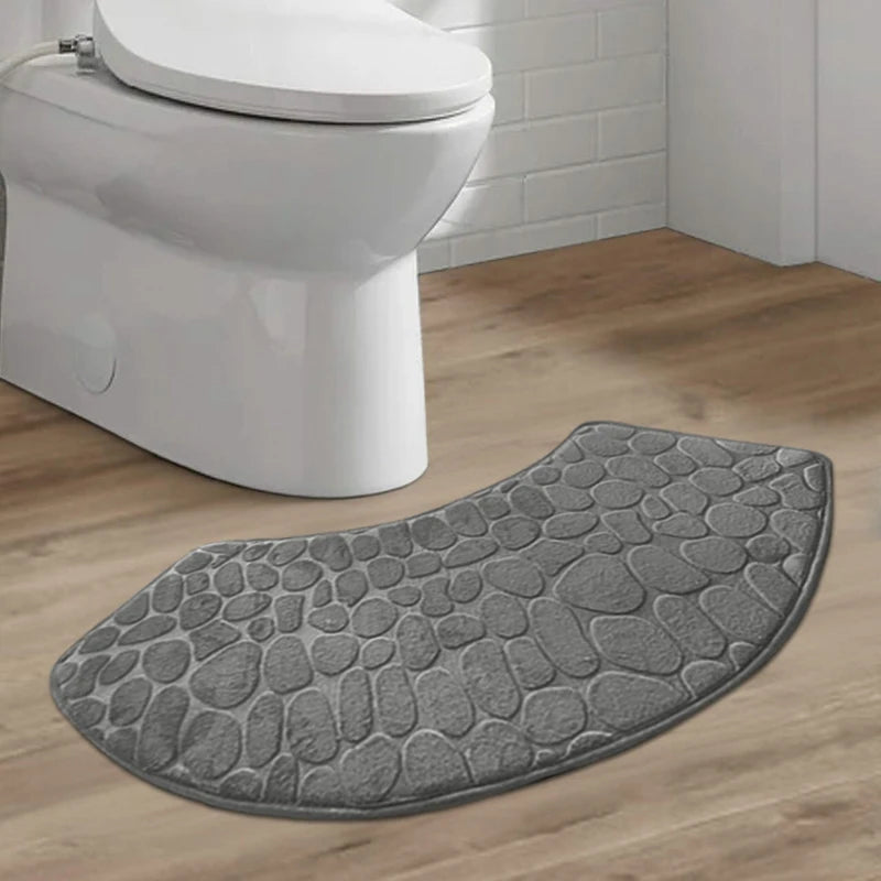 Tapete de Banheiro 3D Antiderrapante (Relevo de Pedras)