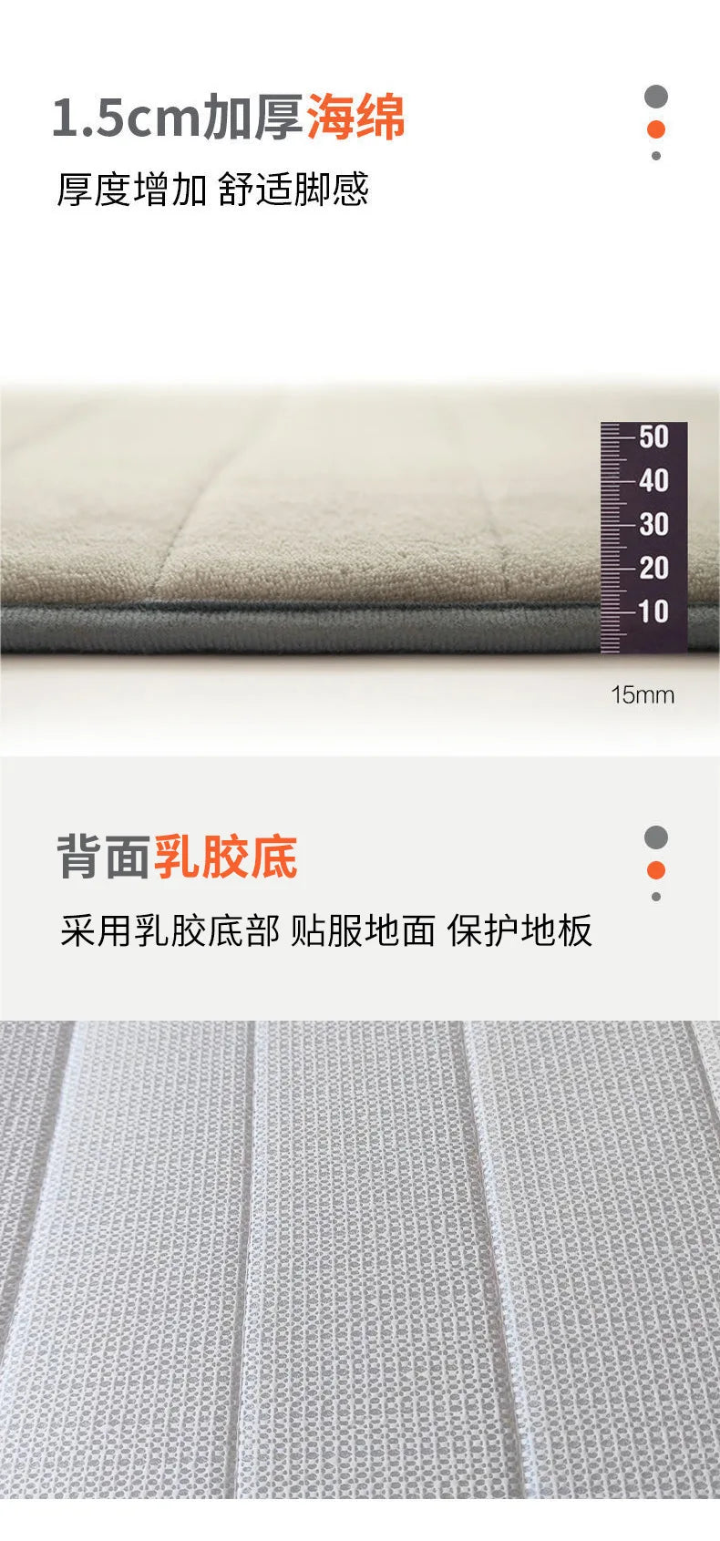 Tapete de Banheiro Macio Espuma de Memória (Alta Absorção)