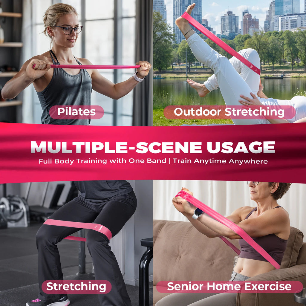 Kit 5 Faixas Elásticas Mini Band TPE para Treino Funcional e Yoga