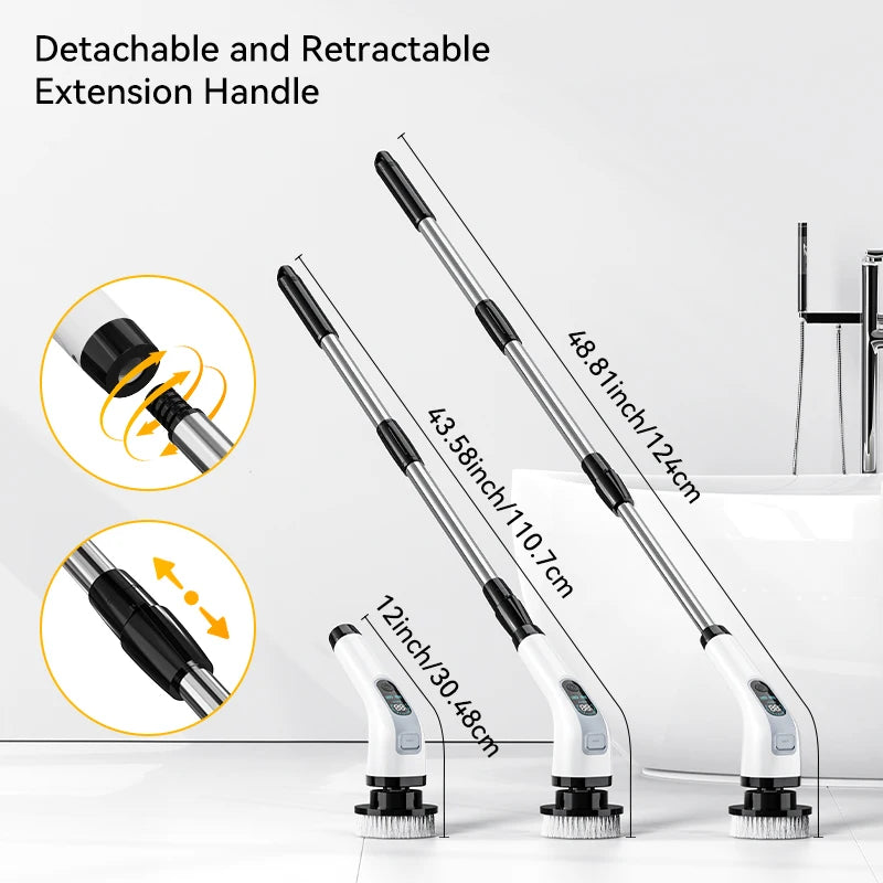 Escova de Limpeza Elétrica Giratória 7 em 1 Sem Fio Recarregável