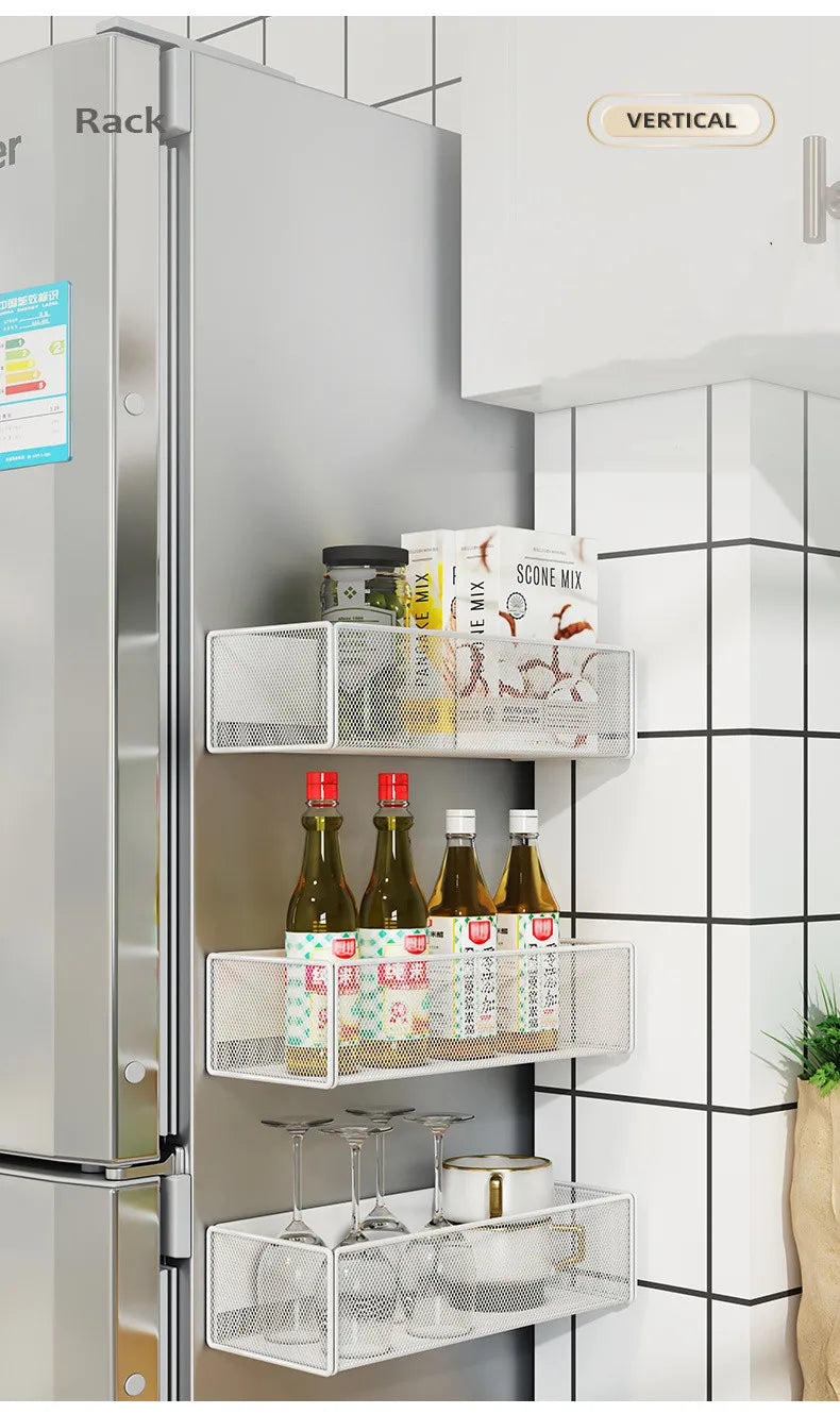 Cesta Organizadora Magnética para Lateral de Geladeira