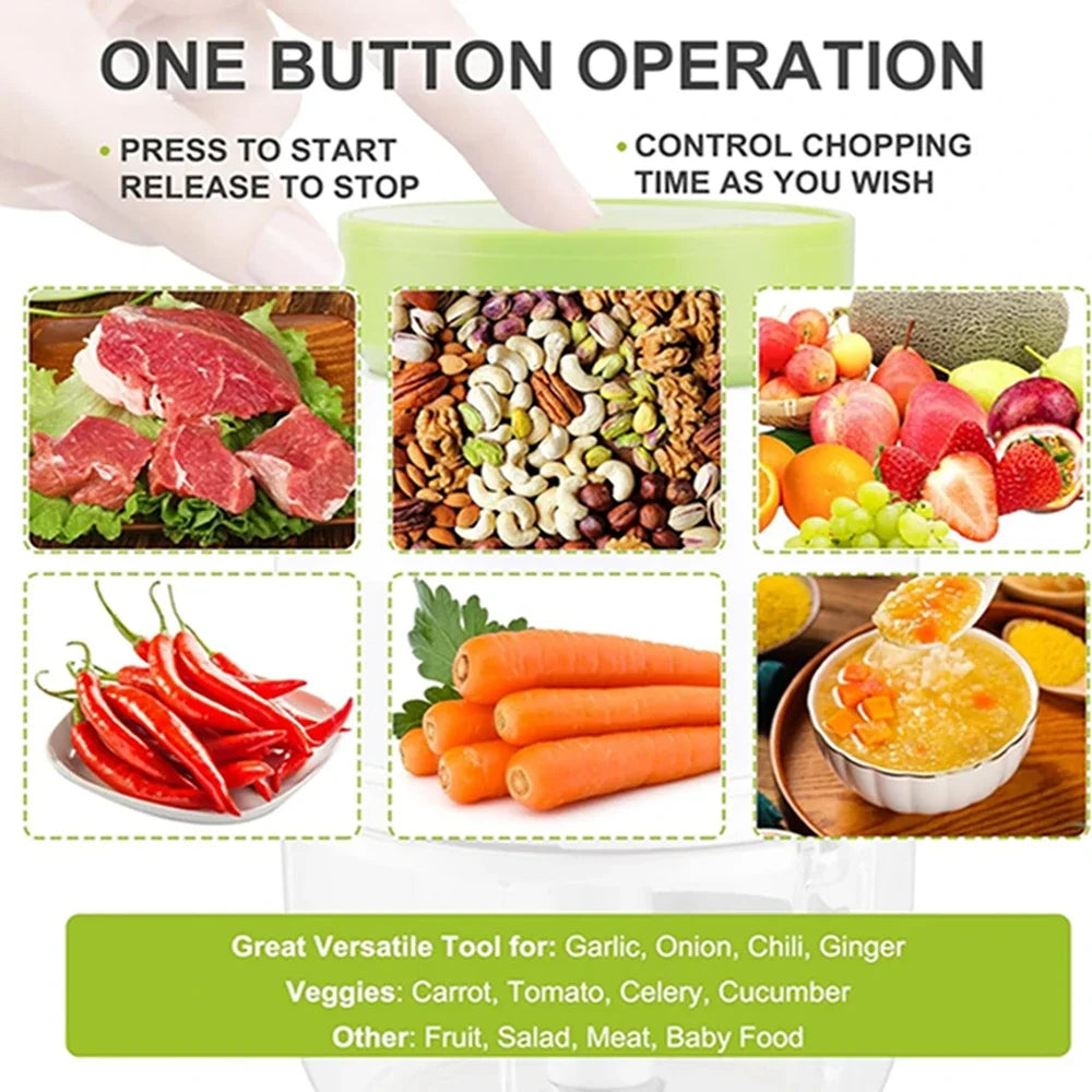 Mini Triturador de Alho Elétrico 250ml: Portátil e Sem Fio