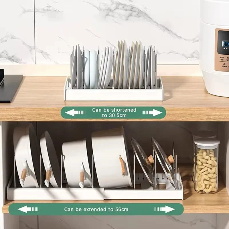 Organizador de Panelas e Tampas Expansível com 7 Divisórias