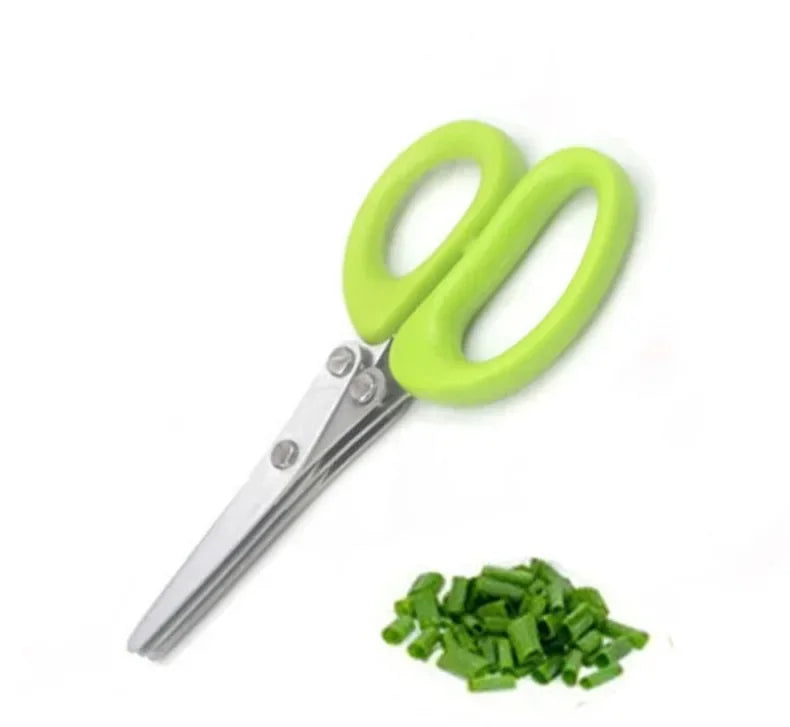 Kit 5 Tesouras Culinárias Multilâminas: Para Temperos e Ervas