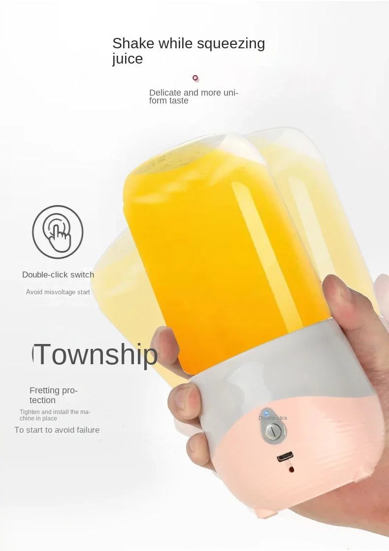 Mini Liquidificador Portátil 400ml: Recarregável USB para Smoothies e Shakes