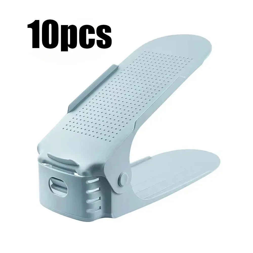 Kit com 10 Organizadores de Sapatos Ajustáveis (Duplo Andar)
