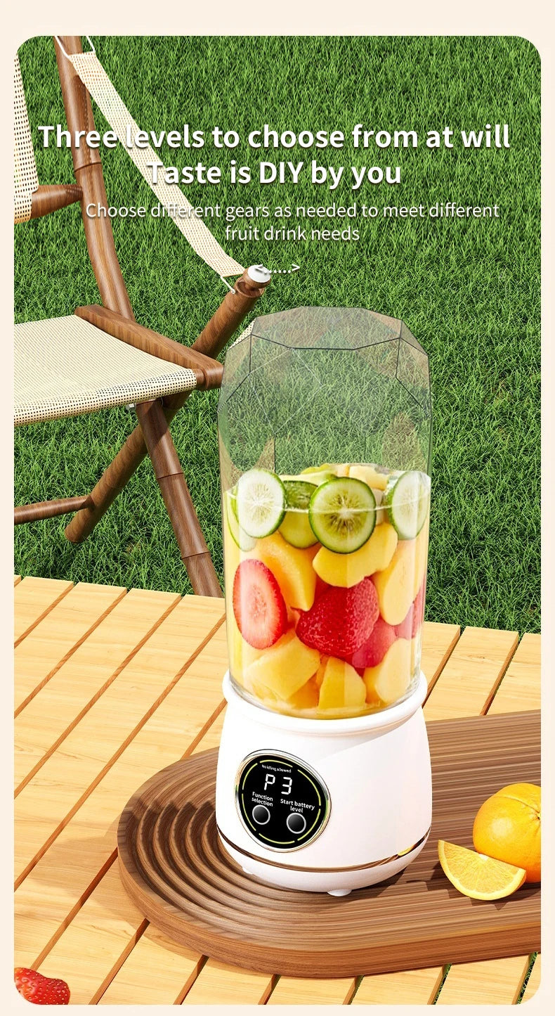 Liquidificador Portátil USB Recarregável 500ml: 3 Níveis de Potência