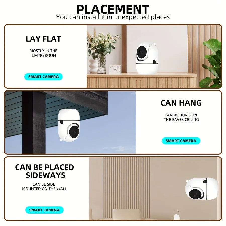 Câmera de Segurança Wifi 1080p com Rastreamento Automático