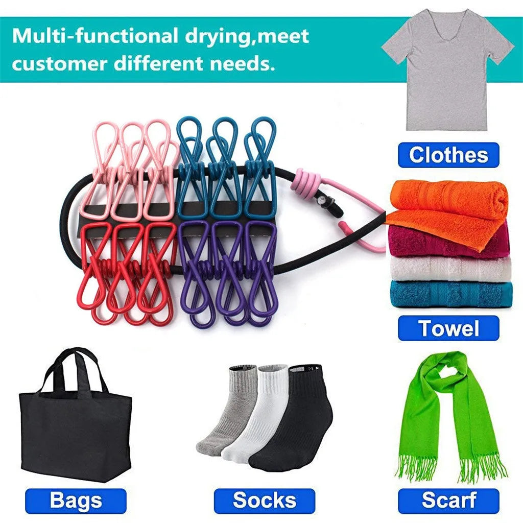 Varal de Viagem Retrátil (1.8m) com 12 Prendedores