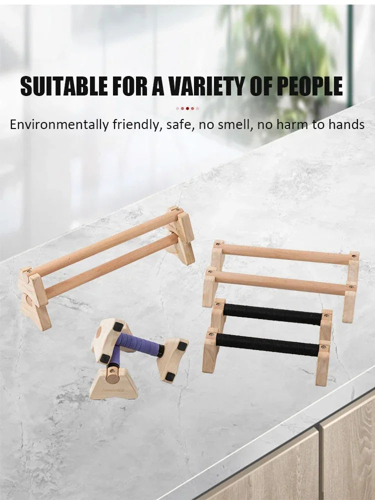 Par de Barras Paralelas de Madeira para Handstand e Flexão (Alta Resistência)