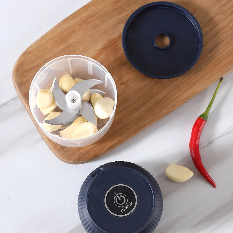 Mini Triturador de Alho Elétrico: Recarregável USB para Cozinha