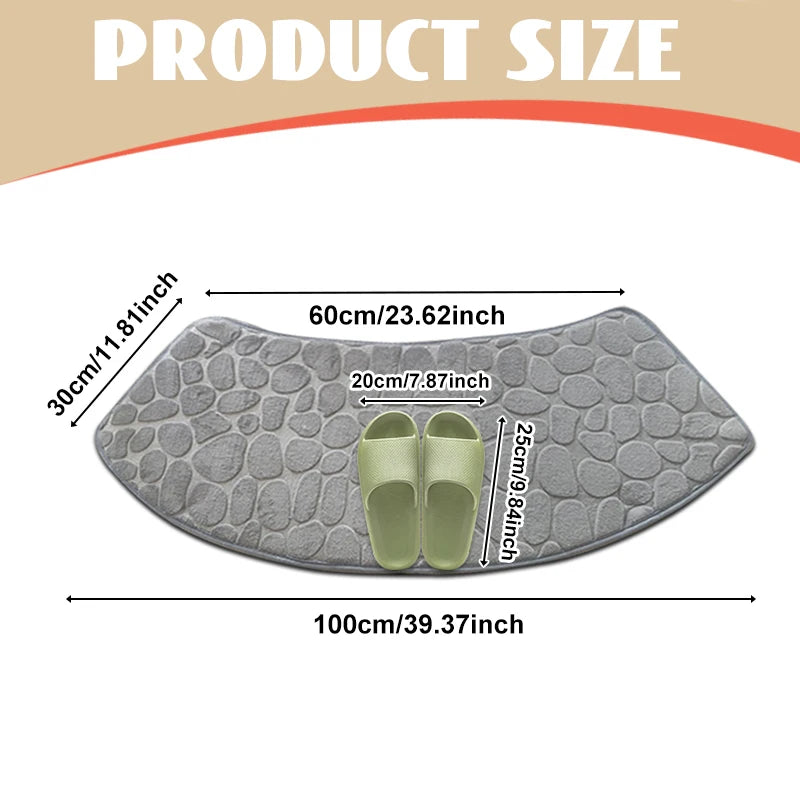 Tapete de Banheiro 3D Antiderrapante (Relevo de Pedras)