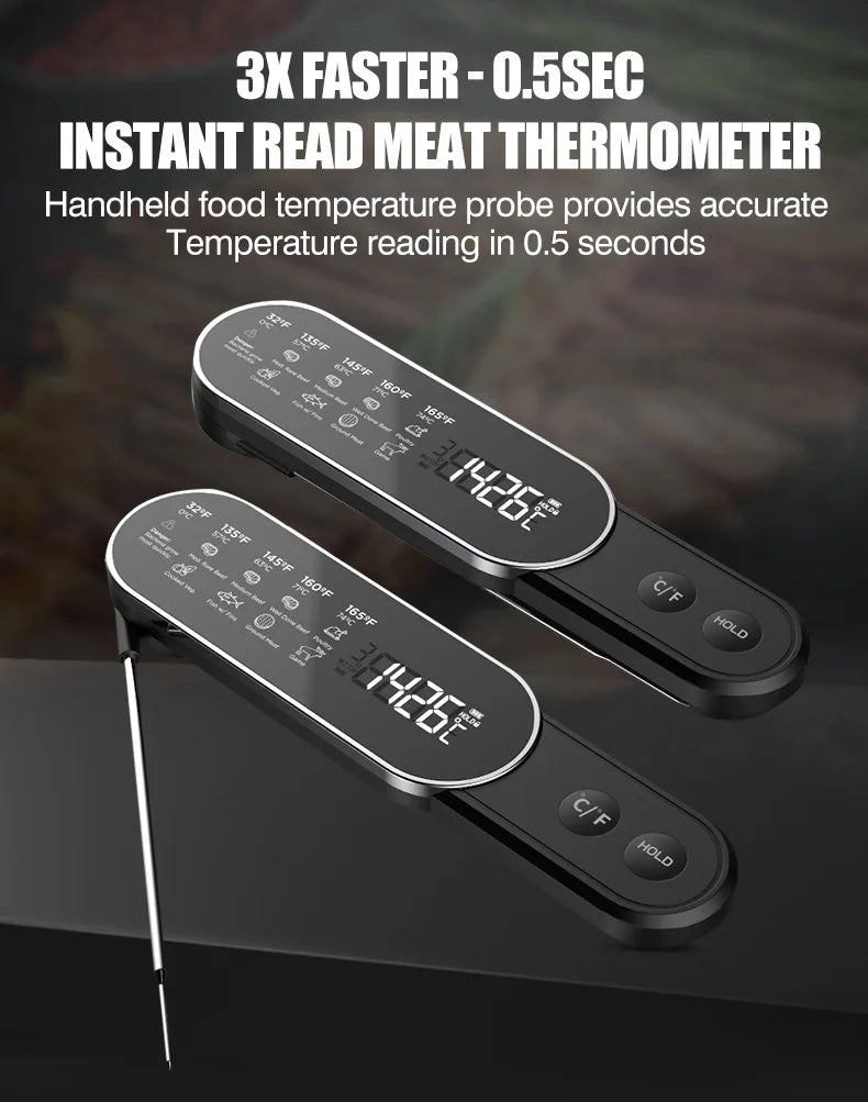 Termômetro Culinário Recarregável: Sem Fio e à Prova D'água (IP67)
