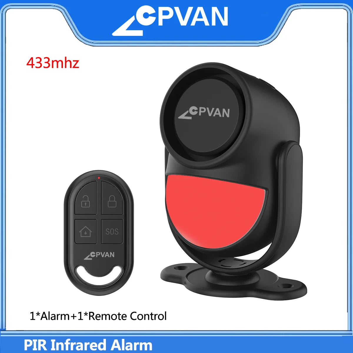 Kit Alarme Residencial com Sensor de Movimento e Controle Remoto