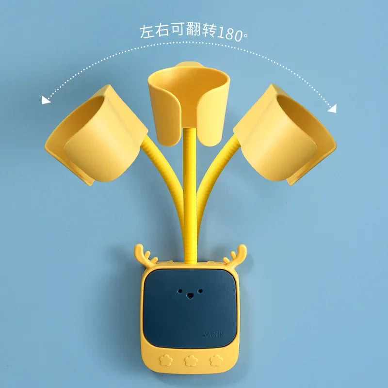 Suporte de Parede Ajustável 180° para Secador de Cabelo (Adesivo)