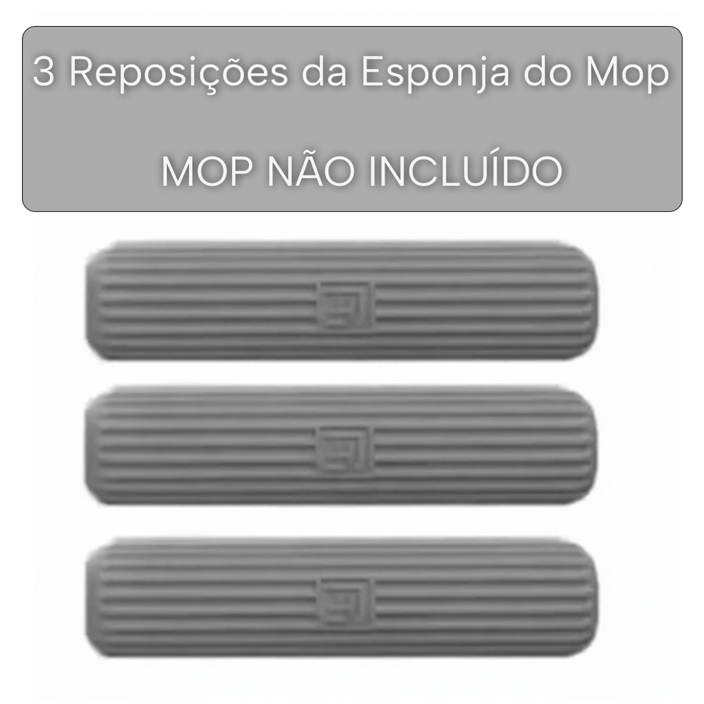 Kit com 3 Refis de Esponja para Mini Mop Portátil